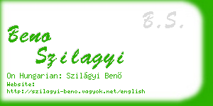 beno szilagyi business card