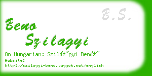 beno szilagyi business card